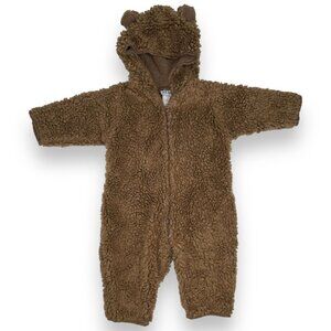 Vintage Fuzzy Teddy Bear Puppy (?) Hooded Ear Long Sleeve Halloween Costume 18m